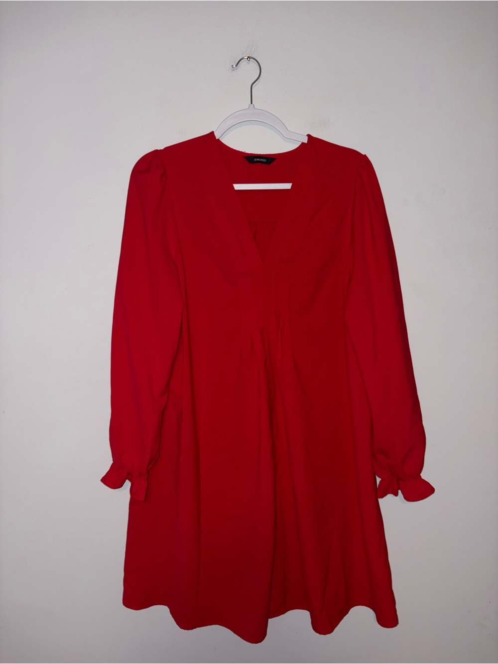 Dokotoo | Red Petite V-Neck Jersey Dress